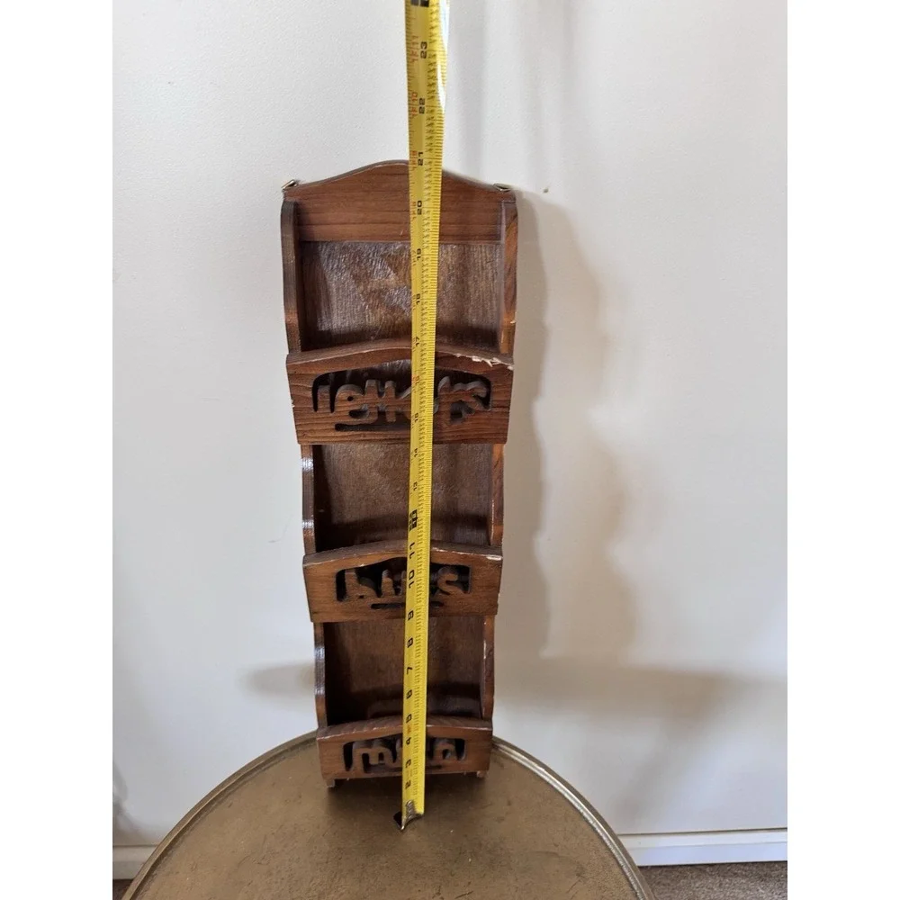 Vintage Country Kitschy 70s Decor Wall Hanging Organizer Wood VTG Retro Granny